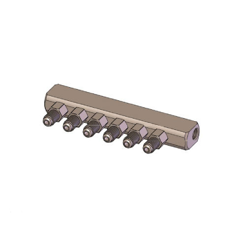 CO2 MANIFOLD FC 6WAYS 7/16" WITH CHECK VALVE