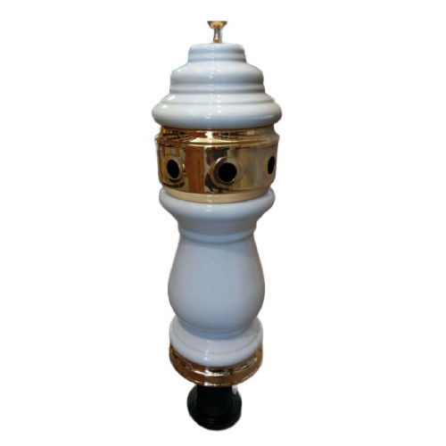 PERA CERAMIC TOWER D.150 W.RINGS IN GOLDPL.ST.STEEL+3 TAPS+R