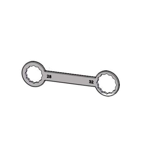 DOUBLE SPANNER 28-32 FOR MANUAL CLOSURE OF CO2 BOTTLE