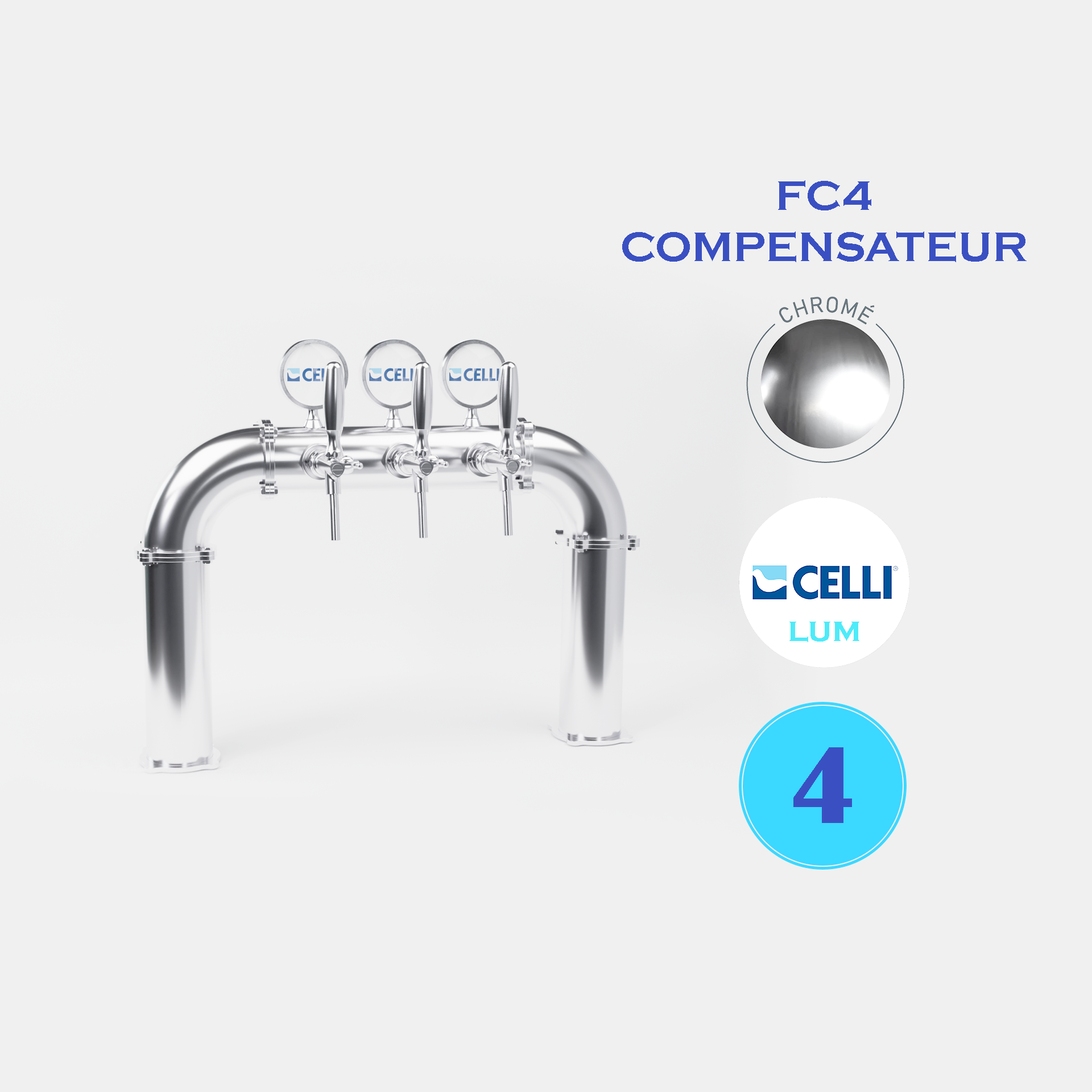 RIALTO PONT 4T CHROME OU BROSSE- LUM - FC4 COMP