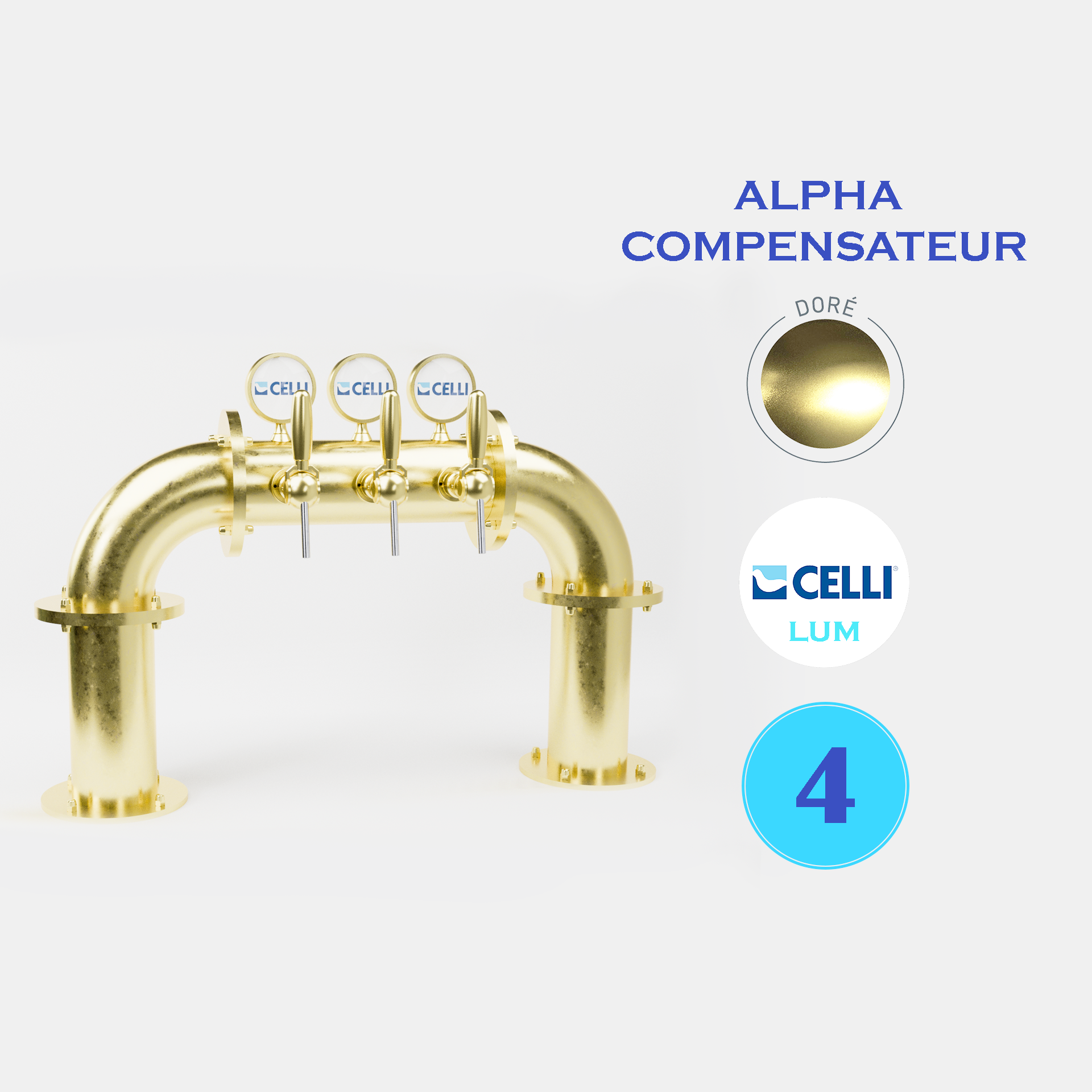 BRAUHAUS PONT 4T CUIVRE / DORE - LUM - ALPHA COMP.