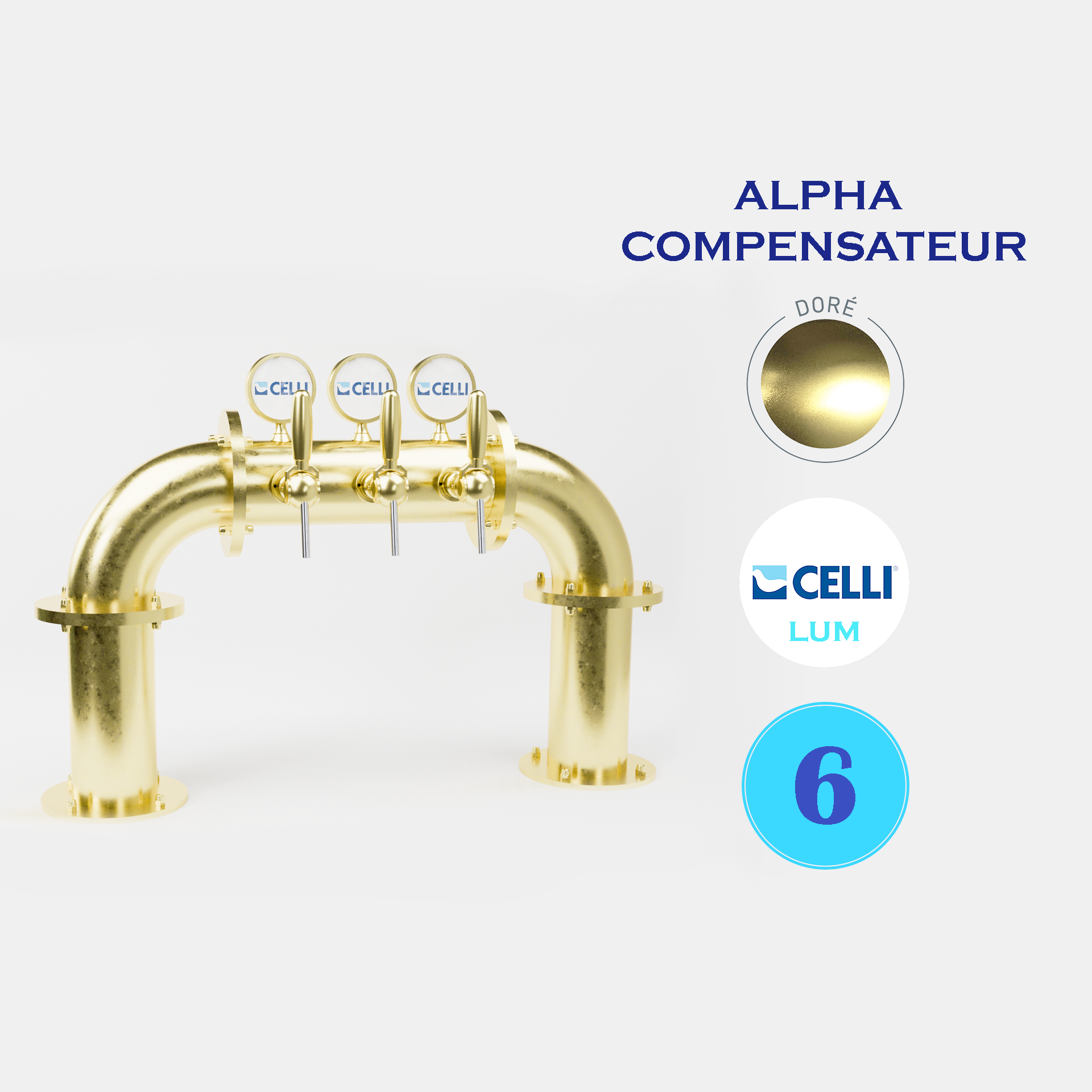 BRAUHAUS PONT 6T CUIVRE / DORE - LUM - ALPHA COMP.