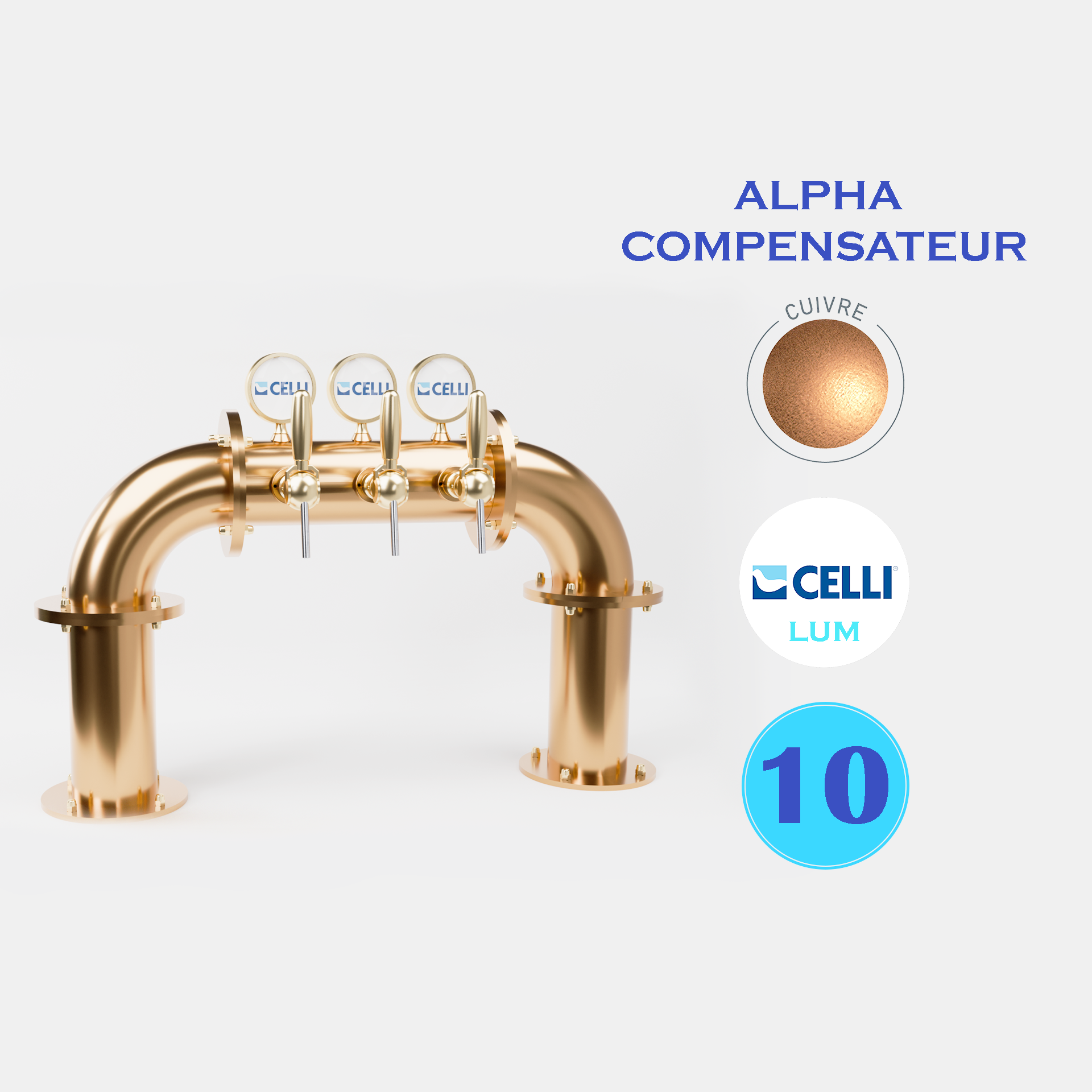BRAUHAUS PONT 10T CUIVRE / DORE - LUM - ALPHA COMP.