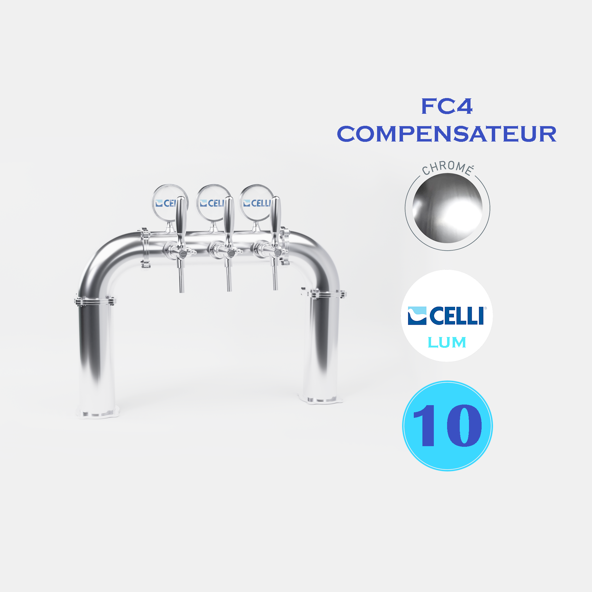RIALTO PONT 10T CHROME OU BROSSE - NON LUM - FC4 COMP