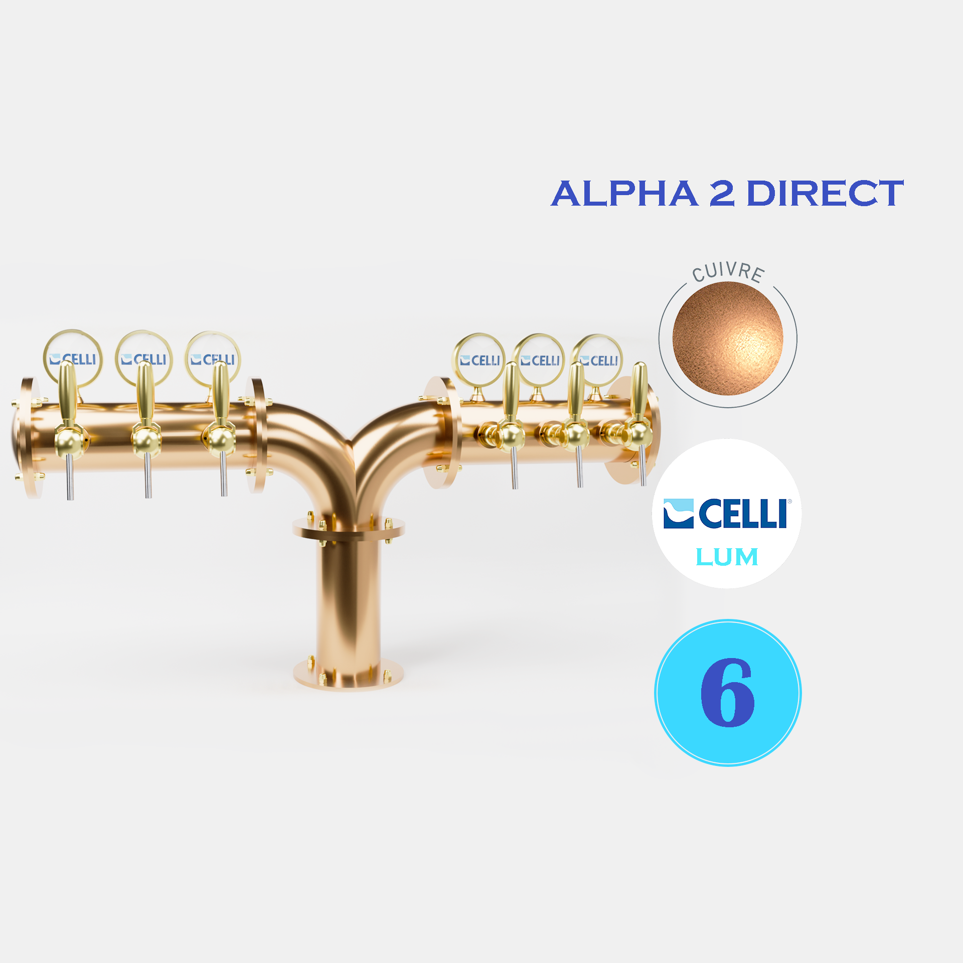 BRAUHAUS 'Y' 6T CUIVRE/VX CUIVRE/VX LAITON - LUM - ALPHA DIR