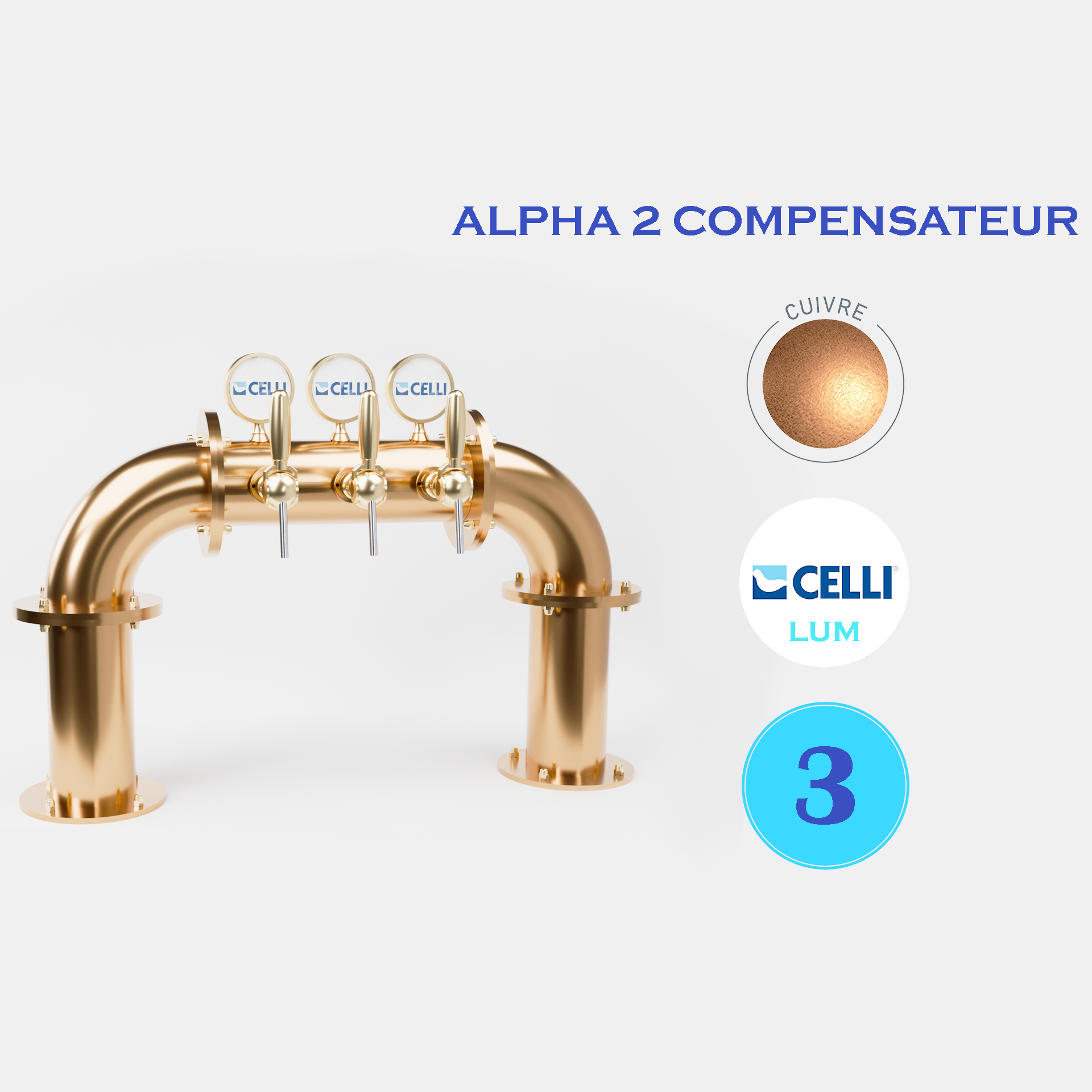 BRAUHAUS PONT 3T CUIVRE / VX CUIVRE / VX LAITON - LUM - ALPH