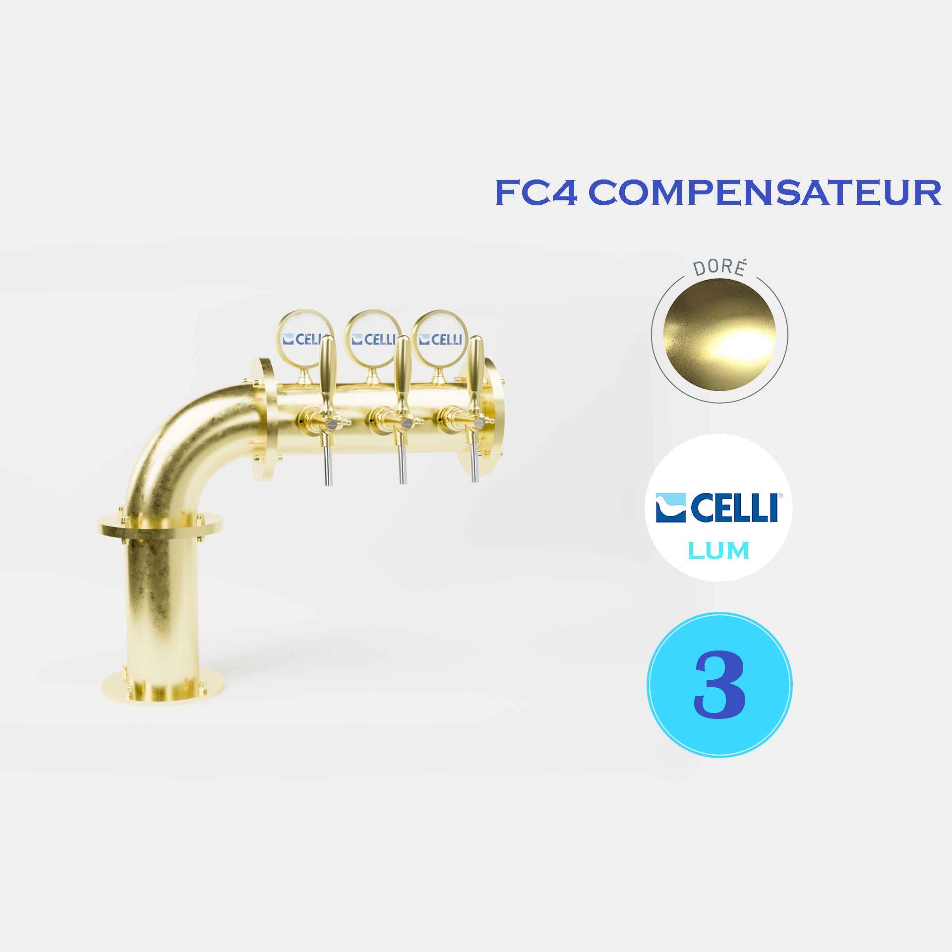 BRAUHAUS FLAG 3T CUIVRE / VX CUIVRE / VX LAITON - LUM - FC3