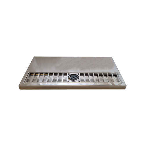 SS DRIPTRAY BASE JJL MODEL WITH GLASSF.+DISCHARGE CM 100X50X