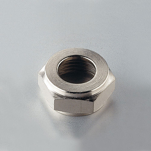 NICKELPL. BRASS HEXAGONAL NUT THREAD 1/2"GAS HOLE 14.5mm