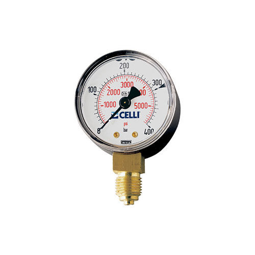 N2 PR.GAUGE BOTTOM SCALE 400Bar W/ANTIBURST CHAMBER