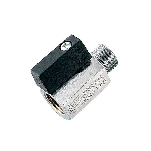 NICKELPL. BRASS FITTING  THREAD M1/4"G - F1/4"G WITH BALL CH