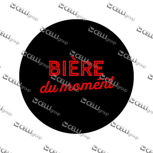 LENTILLE - BIERE DU MOMENT ROUGE SUR FOND NOIR