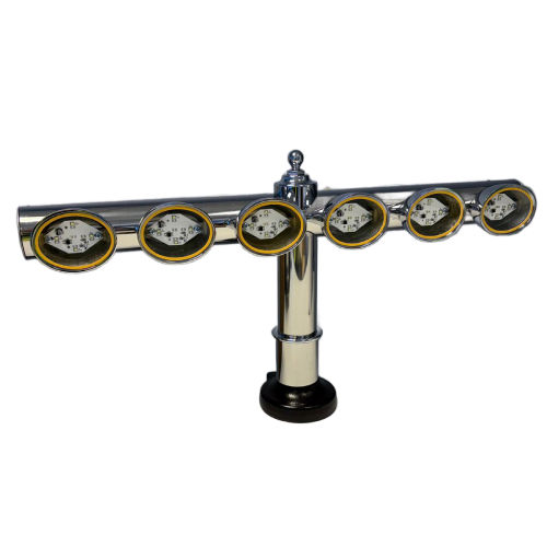 6 Out T-Bar, 3/16" Recirc, Blk Pli, Round Pod, Chrome Finish