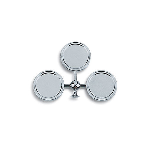 SET OF 3 CHROMED BRASS DUAL FACED PLATE-HOLDERS D.90 WITH CO