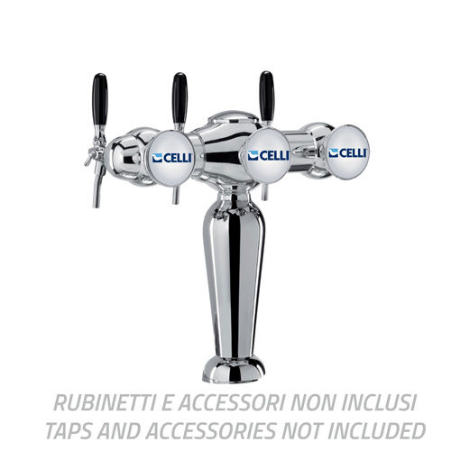 ZAPFSAEULE ROMANTIC MESS.VERHCROMT 3 LTG.7X8mm+BEGLEITK.+LED