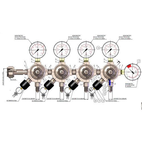 CO2 REDUCER 4WAYS 7/16