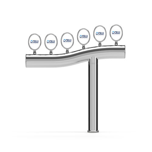 ZAPFSAEULE WAVE EDELSTAHL FUSS LINKS VON BEDIENERSEITE 5/8"