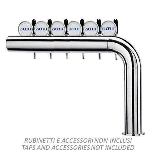 AZUR FLAG/LEFT 6 WAYS PL. PRODUCT/REC.TUBE 6,7X9,5 PL.FIX.SH