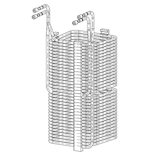 Doppelleitige Kühlschlange 5 und 6, 7x8mm (10+10)