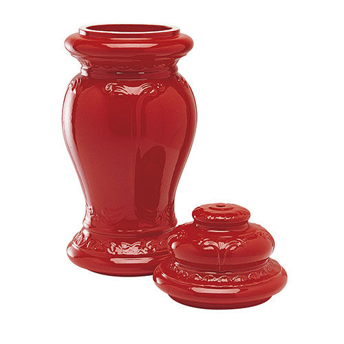 BAROCCO TOWER WITH RELIEFS  RED COLOR + COVER D/130 MM