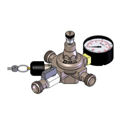 CO2 DRUCKMINDERER HAPTDRUCKREGLER 1LTG.1/2 LINKS, ABSPERRHAH