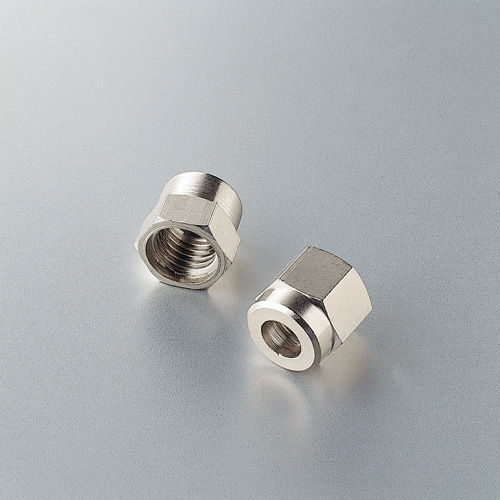 NICKELPL. BRASS NUT THREAD 1/2"BSF HOLE D.9.5mm (CC)