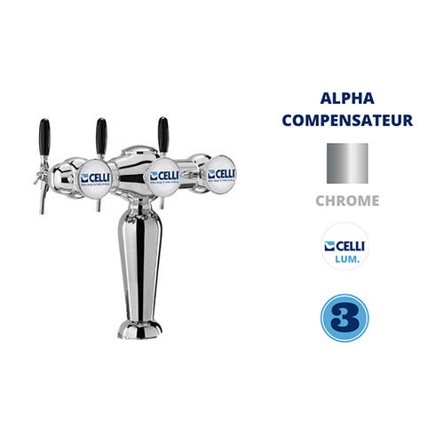 C/ROMANTIC 3V+L+ ALPHA TAP INOX WITH COMPENSATOR