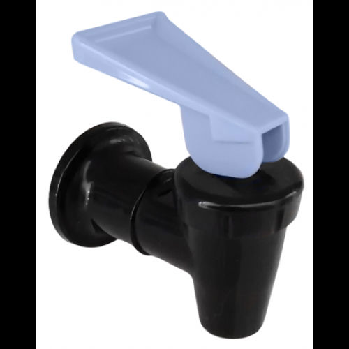 SCHWARZER WASSERHAHN MIT BLAUEM HEBEL