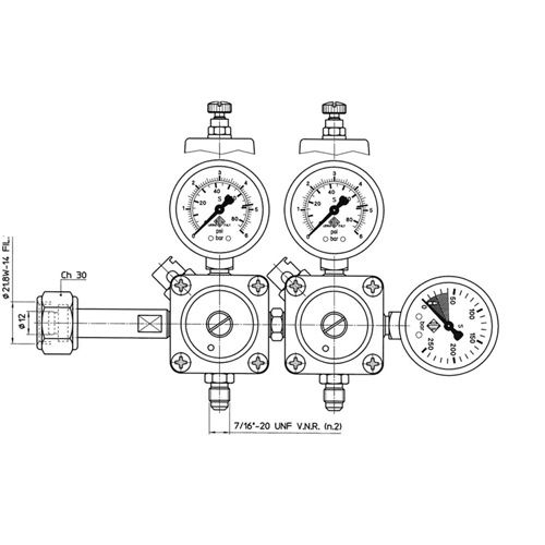 CO2 PR.REDUCER 2WAYS 7/16