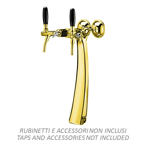 FALCO TOWER IN GOLDPL.BRASS 2 WAYS WITH ST.STEEL TUBES D.8x7