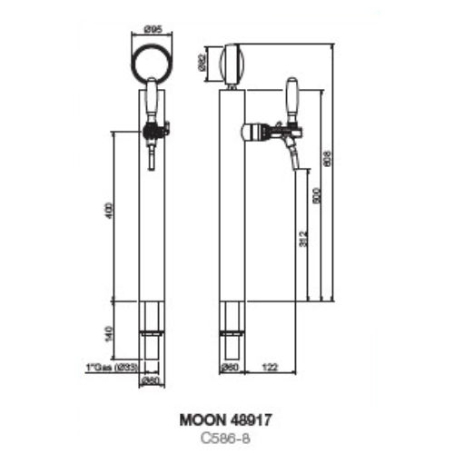 ZAPFSAEULE MOON EDELSTAHL 5/8"+BIERLTG.+BEGLTK.
