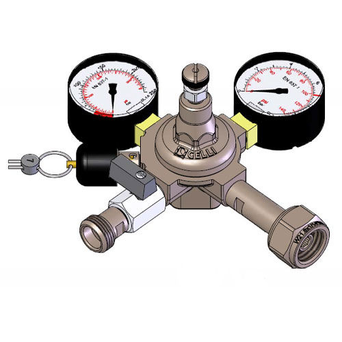 CO2 DRUCKMINDERER 1LTG. 1/2, ABSPERRHAHN LINKS SK ZERTIFIERT