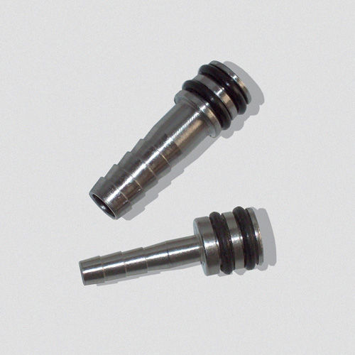 ST. STEEL NIPPLE BARBED 7 mm WITH DOUBLE OR  FOR POST-MIX VA