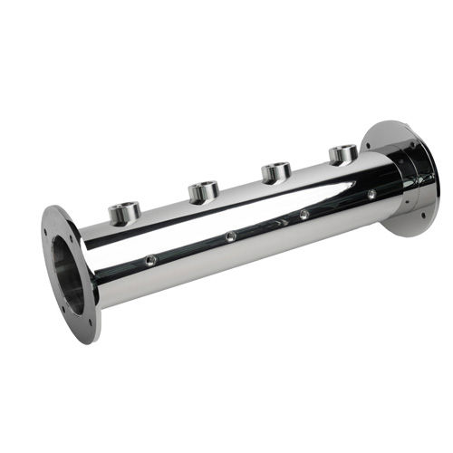 HORIZONTAL SECTION BRAUHAUS 4 HOLES POLISHED ST.STEEL,90 DEG