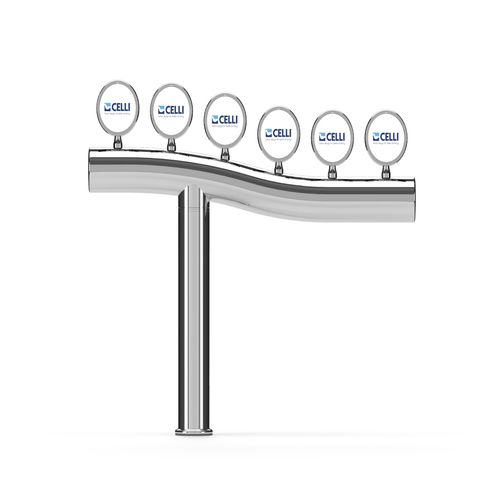 ZAPFSAEULE WAVE EDELSTAHL STANDFUSS RECHTS BEDIENERSEITE 6 L