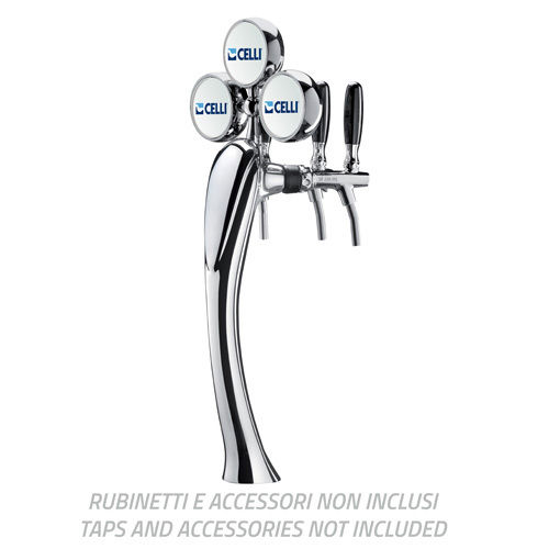 SCHANKSAEULE LOTUS MESS.VERCHROMT ICE 3LTG.+BEGLTK.+3ER LED