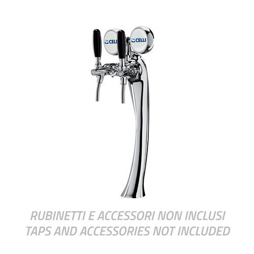 SCHANKSAEULE LOTUS MESS.VERCHROMT ICE 2LTG.+BEGLTK.+DOPPELTE