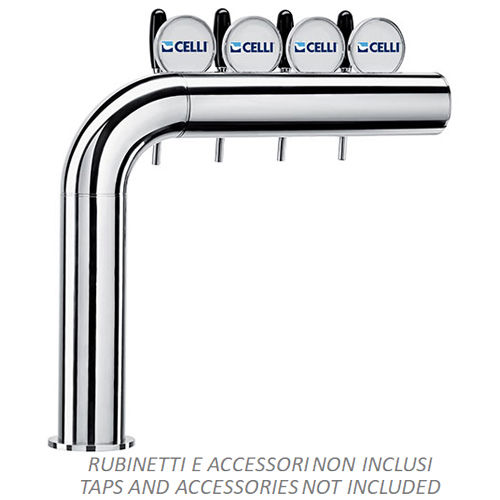 ZAPFSAEULE AZUR FAHNE EDELSTAHL STANDFUSS RECHTS VON KELLNER