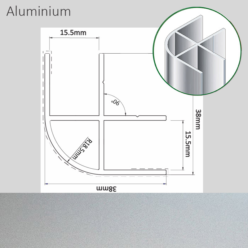 Pack of 2 - Alum Corner 38x38x2200