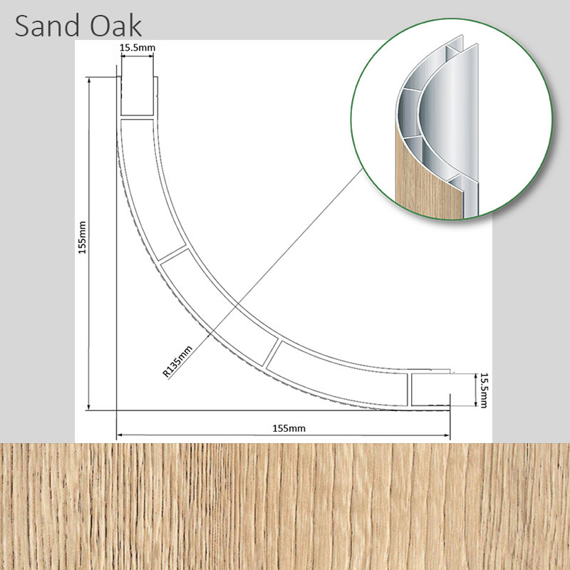 Alum Corner 155x155x800 Sand Oak