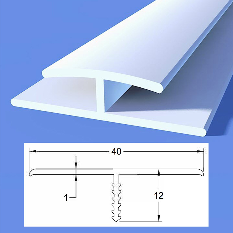 12 per Pack - 12.5mm Jointing Strip White 2400mm - Front