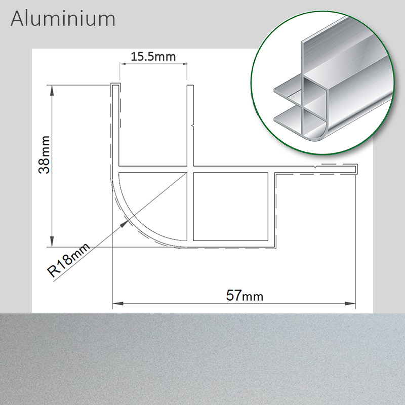 Pack of 2 - Alum Corner 57x38x2200