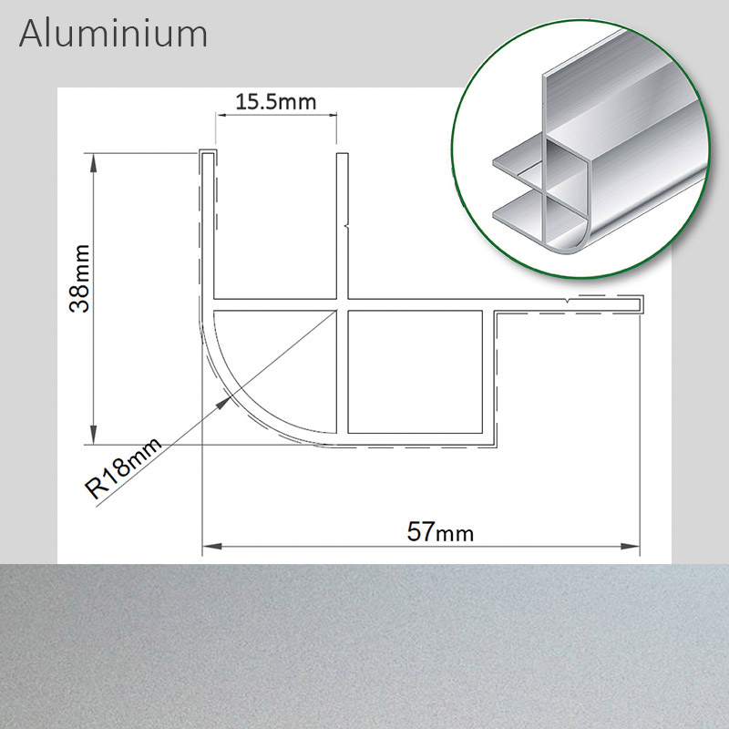 Alum Corner 57x38x120 Anodised (Die 6343)