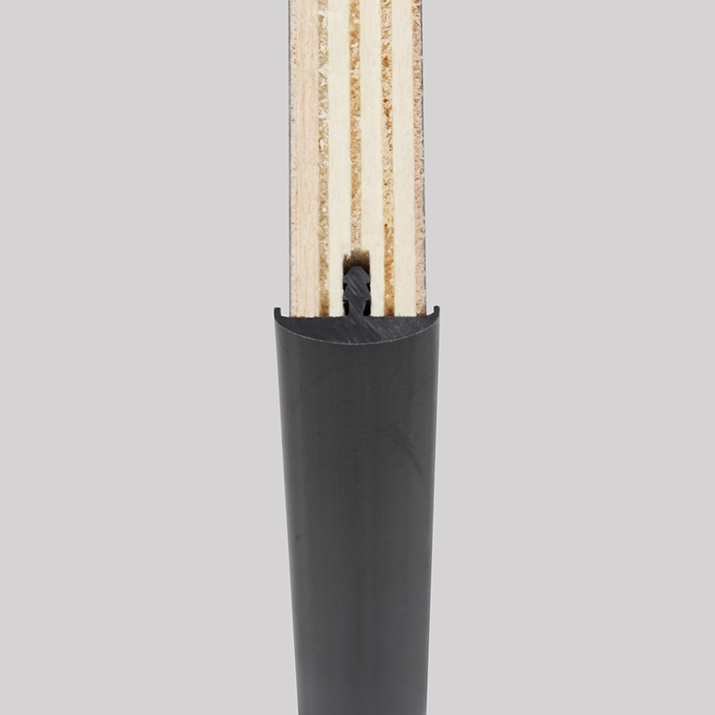 Bordure de chant en T à 2 lèvres - 15mm - Noir - Rouleau de 50 mètres