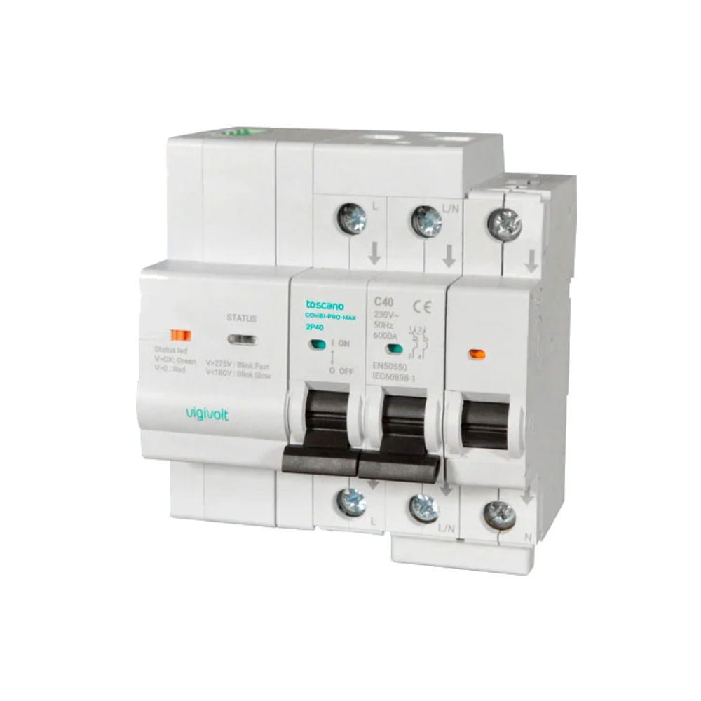 Toscano Combi-Pro-Max 2P 63A 1PH Compact Auto Backup and Protection Switch