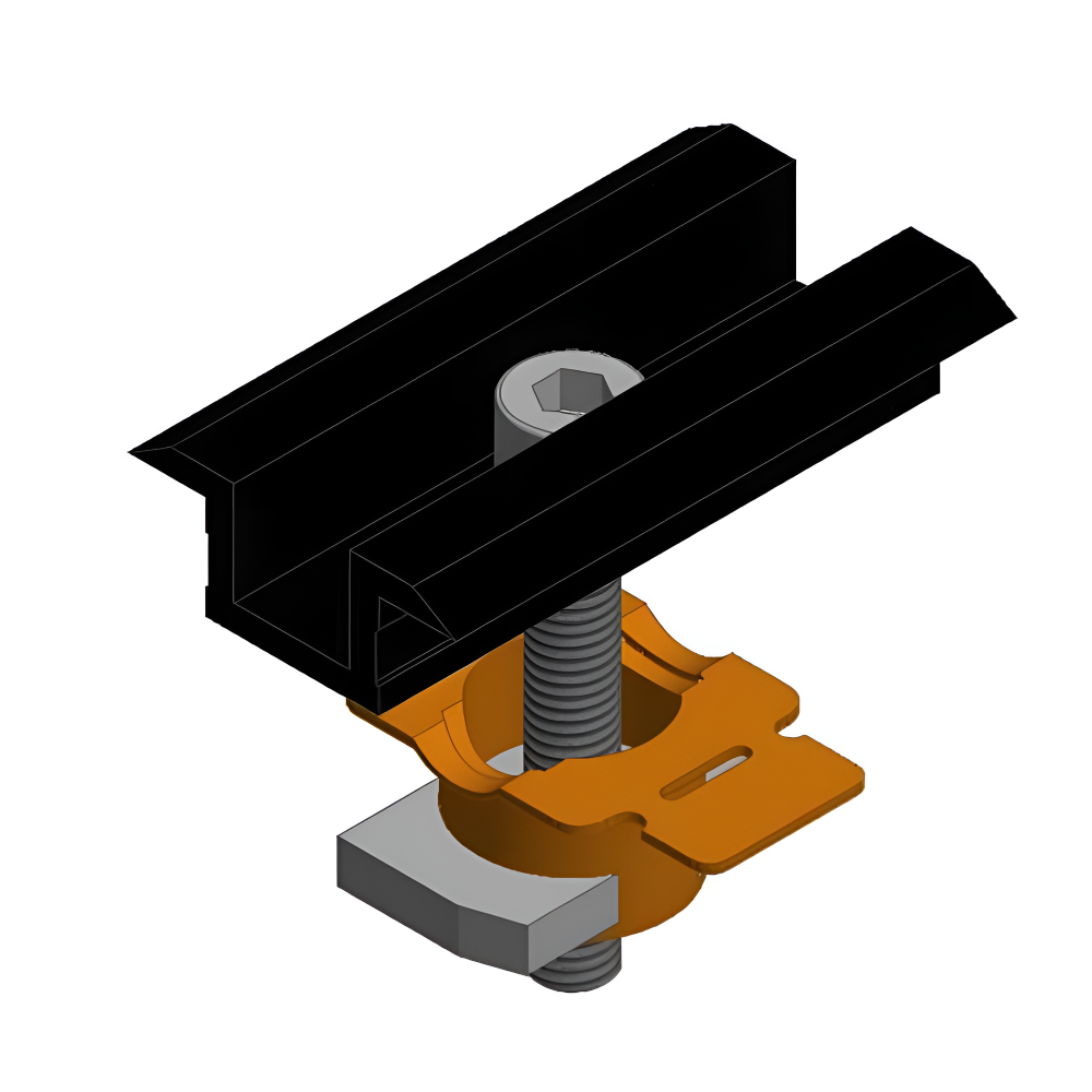 GSE Integration On Roof Single Clamp 35mm Black (End Clamp) for 35mm Panel Frame only