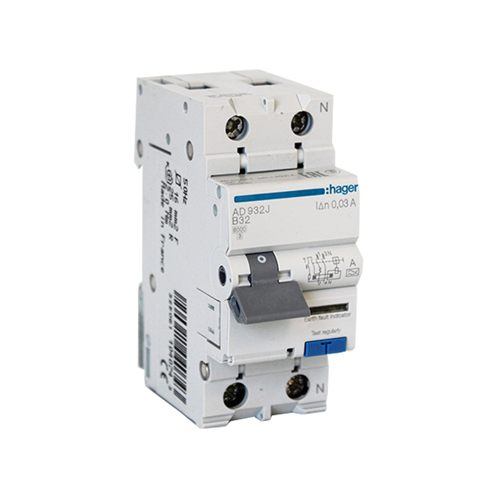 Hager 32A Type A RCBO 30mA