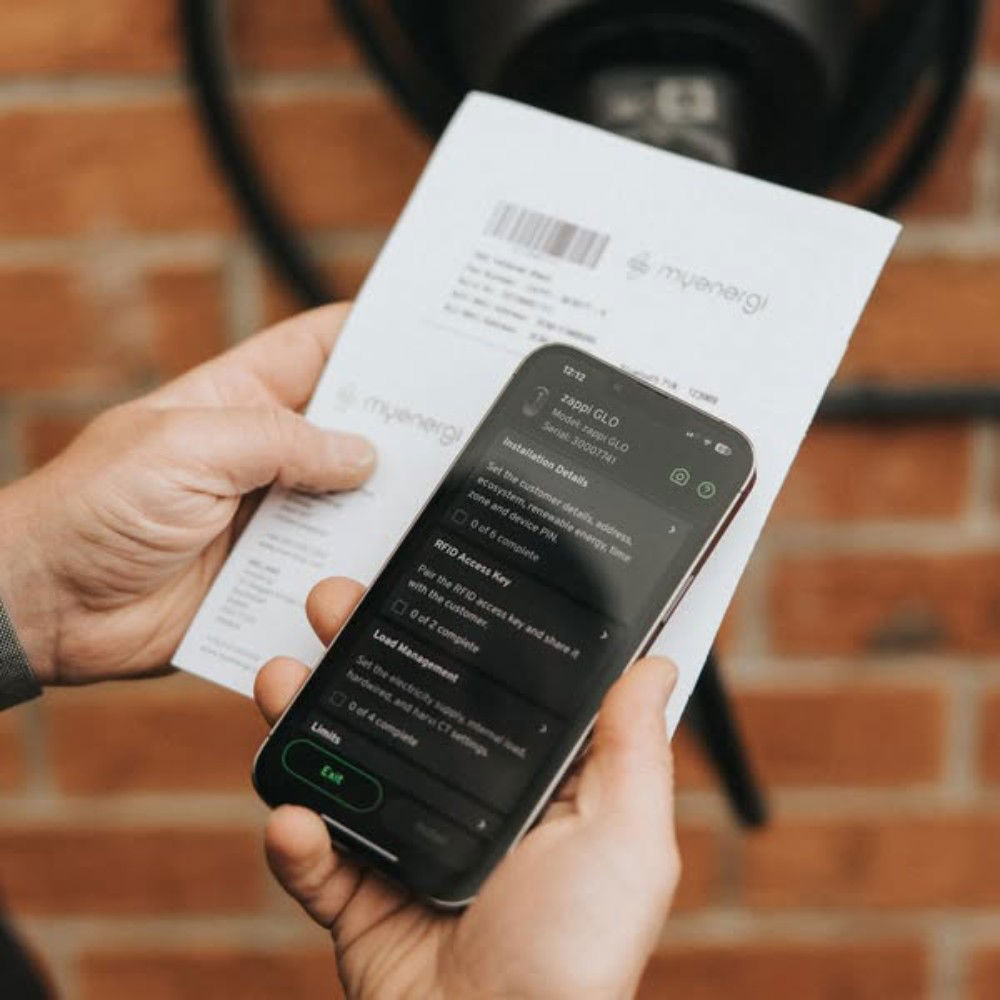 myenergi Zappi GLO EV Charger 7kW Tethered Black