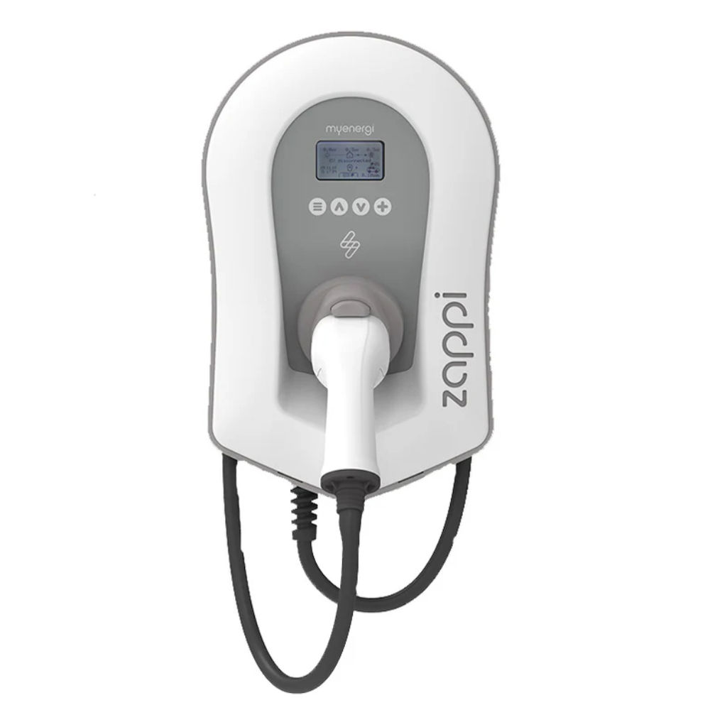 myenergi zappi EV Charger - Tethered 7kW to 22kW White