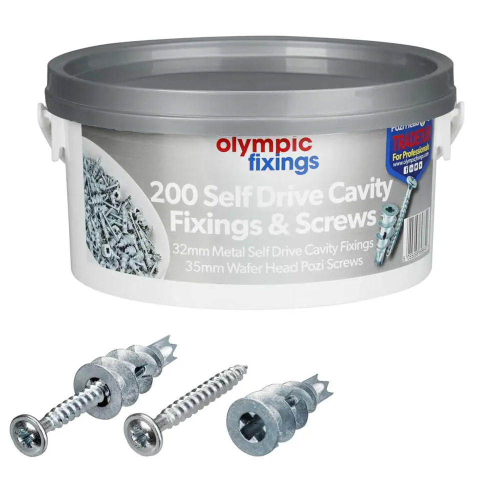 Olympic Fixings Self Drives + Screws (Tub of 200)